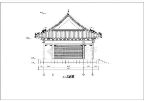某單檐周圍廊仿古木結(jié)構(gòu)歇山大殿建筑施工圖