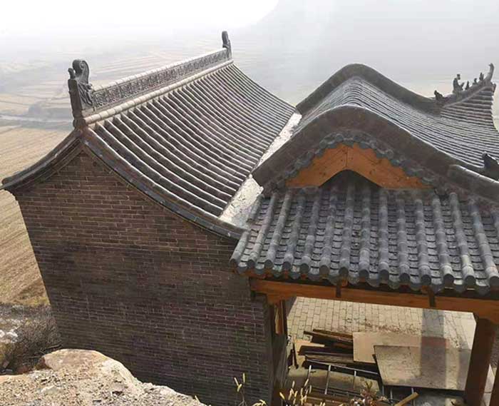 現(xiàn)代仿古小青瓦屋面 河北 徽派建筑園林小青瓦 古建青瓦廠.