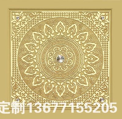 寺廟建筑藏式吊頂彩繪中式傳統(tǒng)文化壁紙古典花邊花紋飾雕梁畫棟