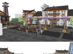 中式仿古商業(yè)街建筑規(guī)劃土家族商業(yè)街su模型設計圖下載 圖片148.08mb 建筑模型庫 su模型