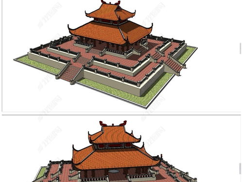 中式傳統(tǒng)風(fēng)格仿古建筑皇宮大殿su模型素材設(shè)計(jì)模型下載