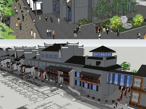 中式徽派仿古步行街商業(yè)街建筑景觀規(guī)劃設(shè)計(jì)圖下載 圖片58.72mb 建筑模型庫(kù) su模型