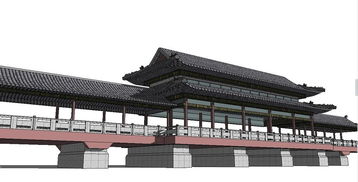 中式傳統(tǒng)風(fēng)格仿古建筑風(fēng)雨橋su模型素材