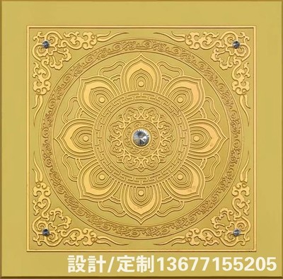 寺廟建筑藏式吊頂彩繪中式傳統(tǒng)文化壁紙古典花邊花紋飾雕梁畫棟
