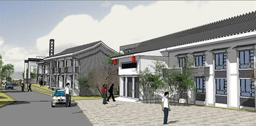 仿古濱水商業(yè)街建筑設(shè)計(jì)su模型