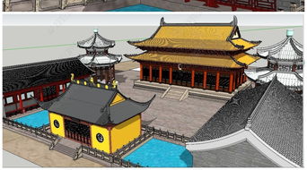 中式傳統(tǒng)風(fēng)格仿古建筑寺廟宮殿SU模型素材設(shè)計(jì)與材料研發(fā)